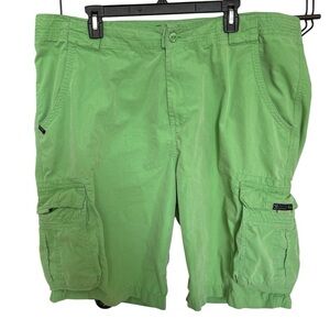 Rocawear Men's Cargo Shorts High‎ Rise Pockets Flat Front Outdoor Green Size W40